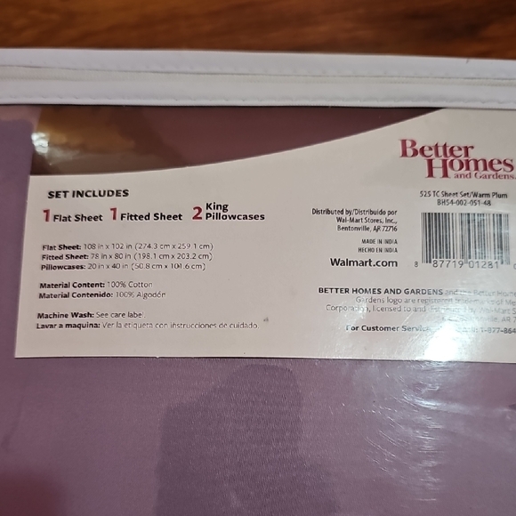Better Homes and Gardens Purple King Sheet Set - Picture 2 of 2
